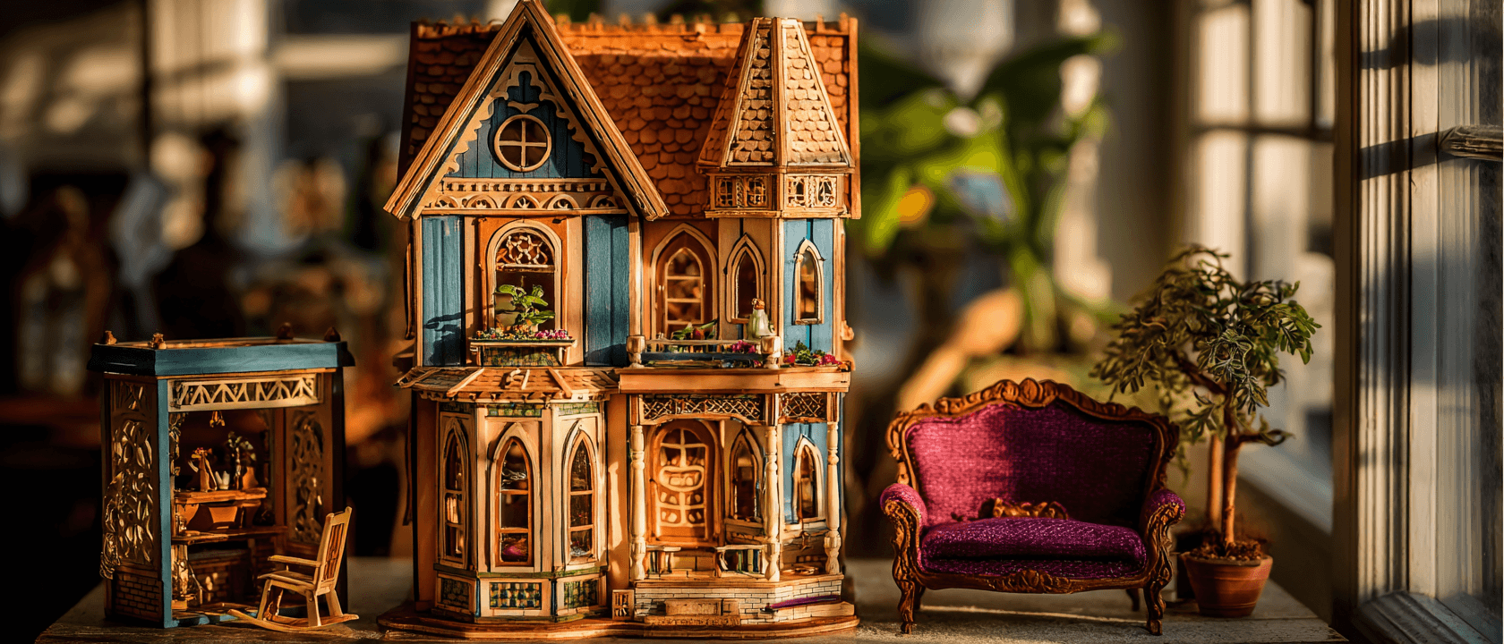 Dollhouses and miniature furniture Marketplace hero banner